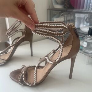 Alexandre Birman Braided Leather Stiletto Sandals | Size 39 | Designer Heels